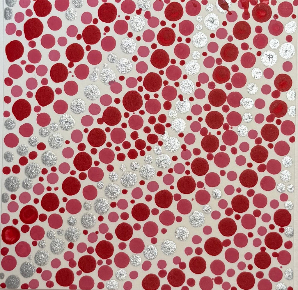 Flowing Constellation Dots: Red, Pink & Silver