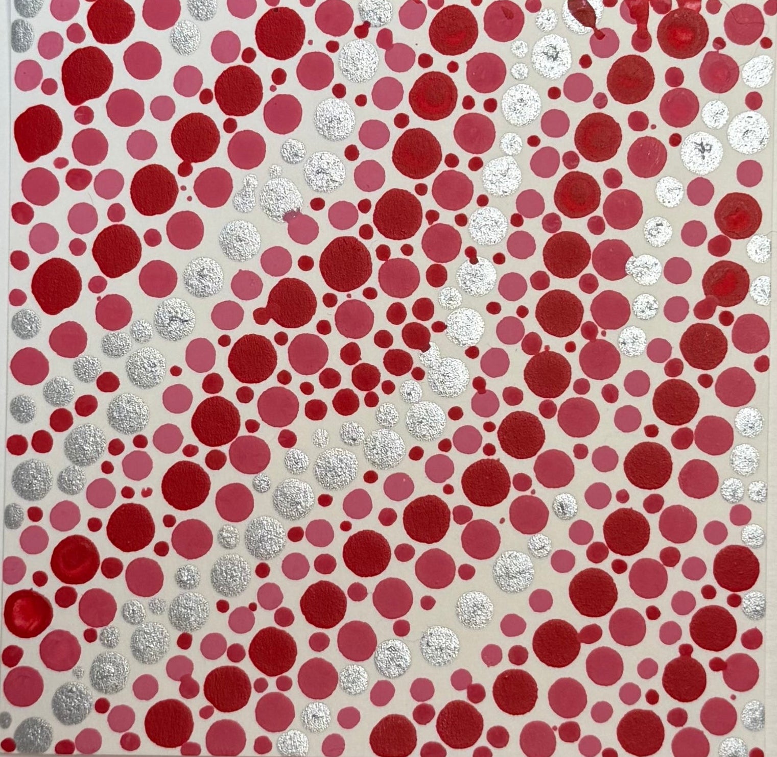 Flowing Constellation Dots: Red, Pink & Silver