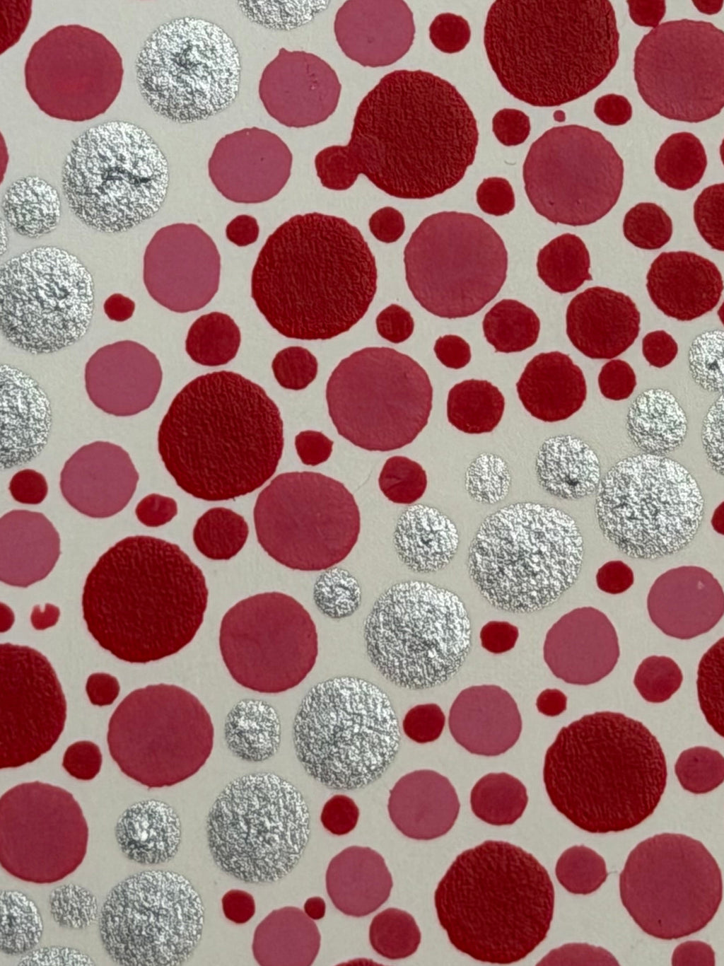 Flowing Constellation Dots: Red, Pink & Silver