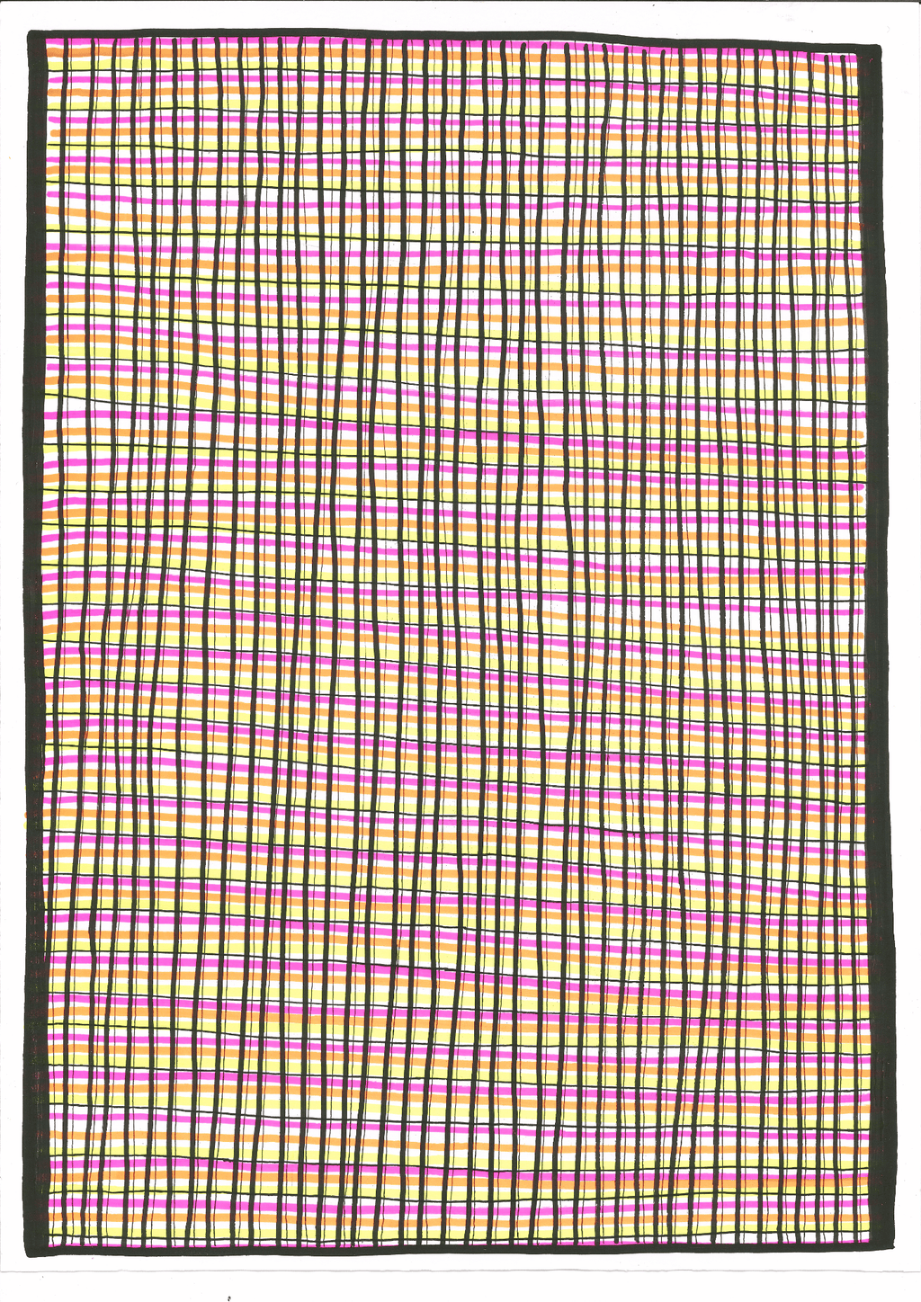 Soft Grid Flow - A3 Original Abstract Linework