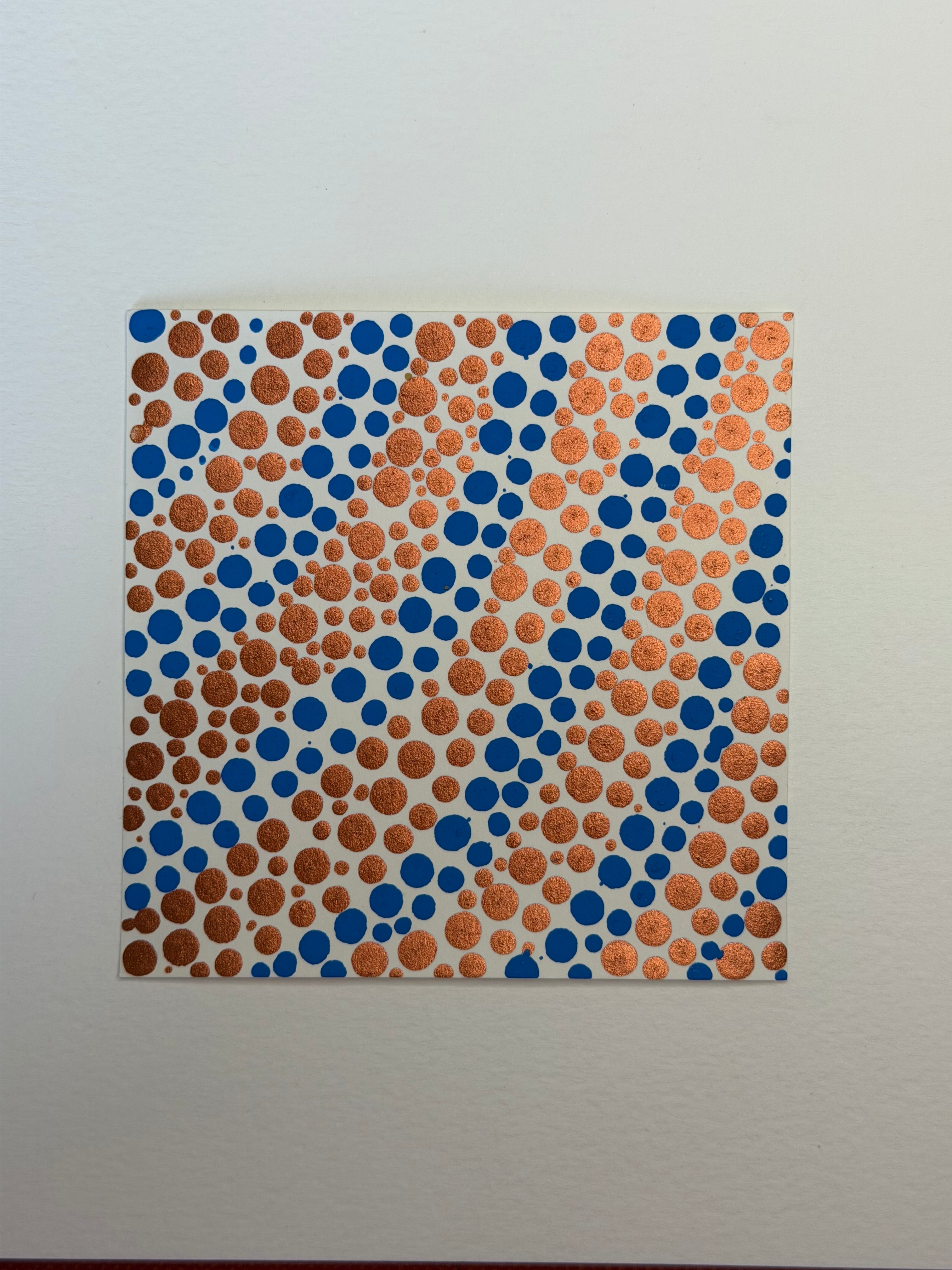 Flowing Constellation Dots: Shimmering Bronze and Blue