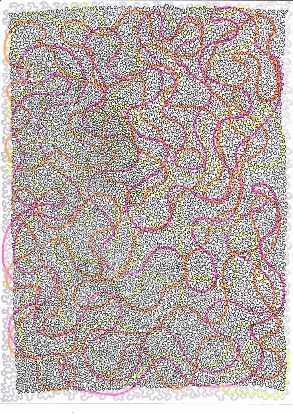 Tangled Motion – A3 Original Flow Line Art