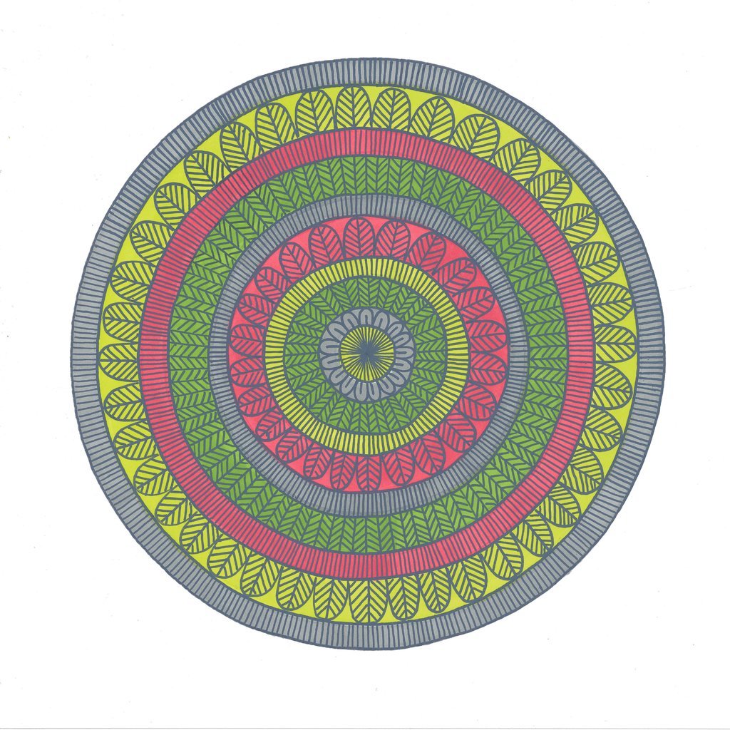 Square Harmony Bloom (Red/Green/Grey)