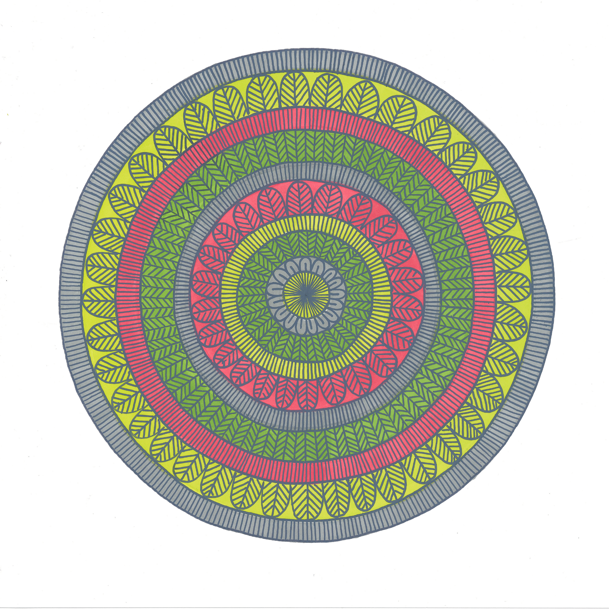 Square Harmony Bloom (Red/Green/Grey)