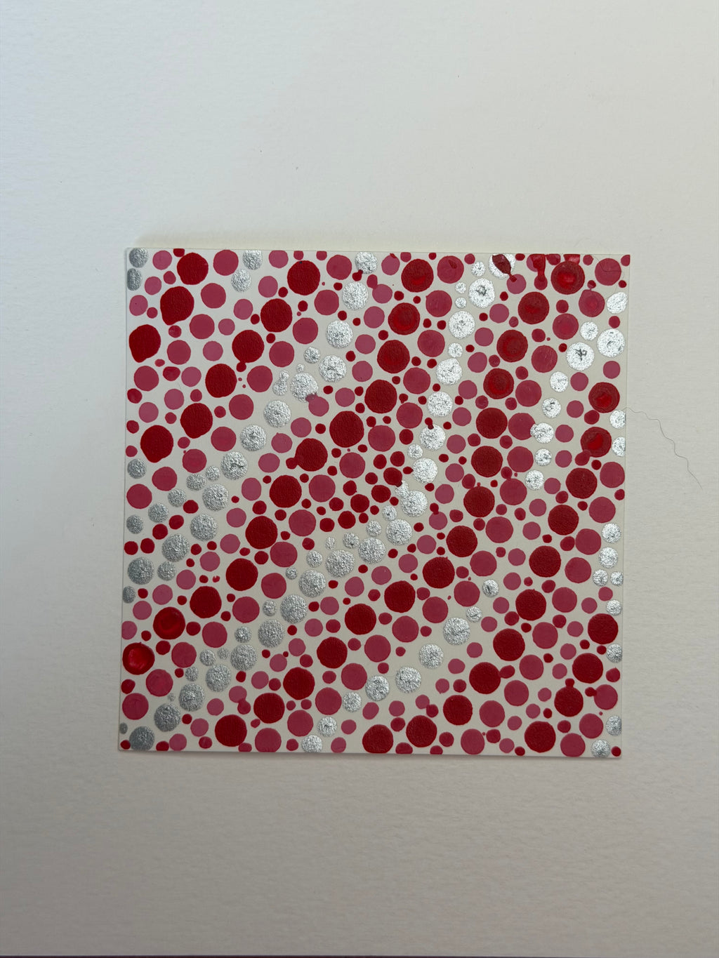 Flowing Constellation Dots: Red, Pink & Silver