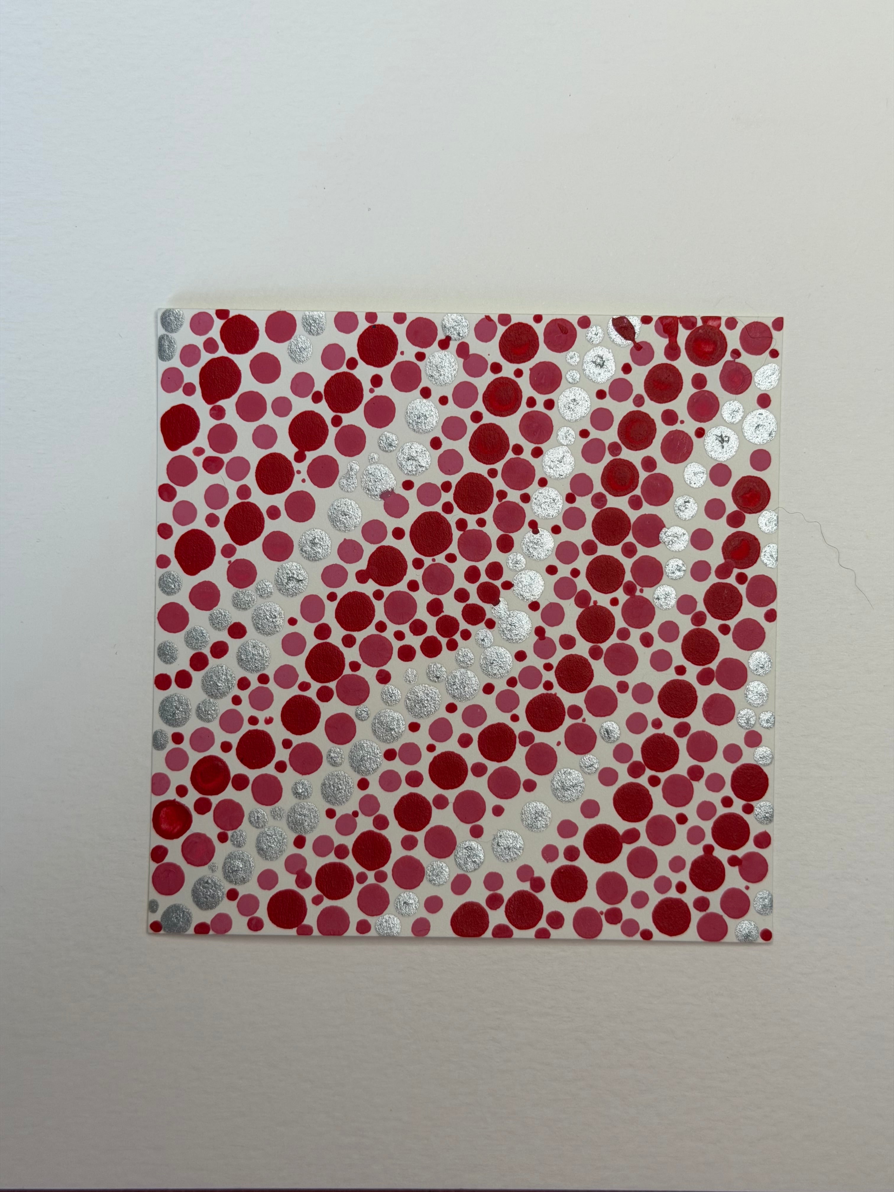 Flowing Constellation Dots: Red, Pink & Silver
