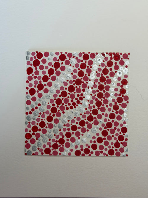 Flowing Constellation Dots: Red, Pink & Silver