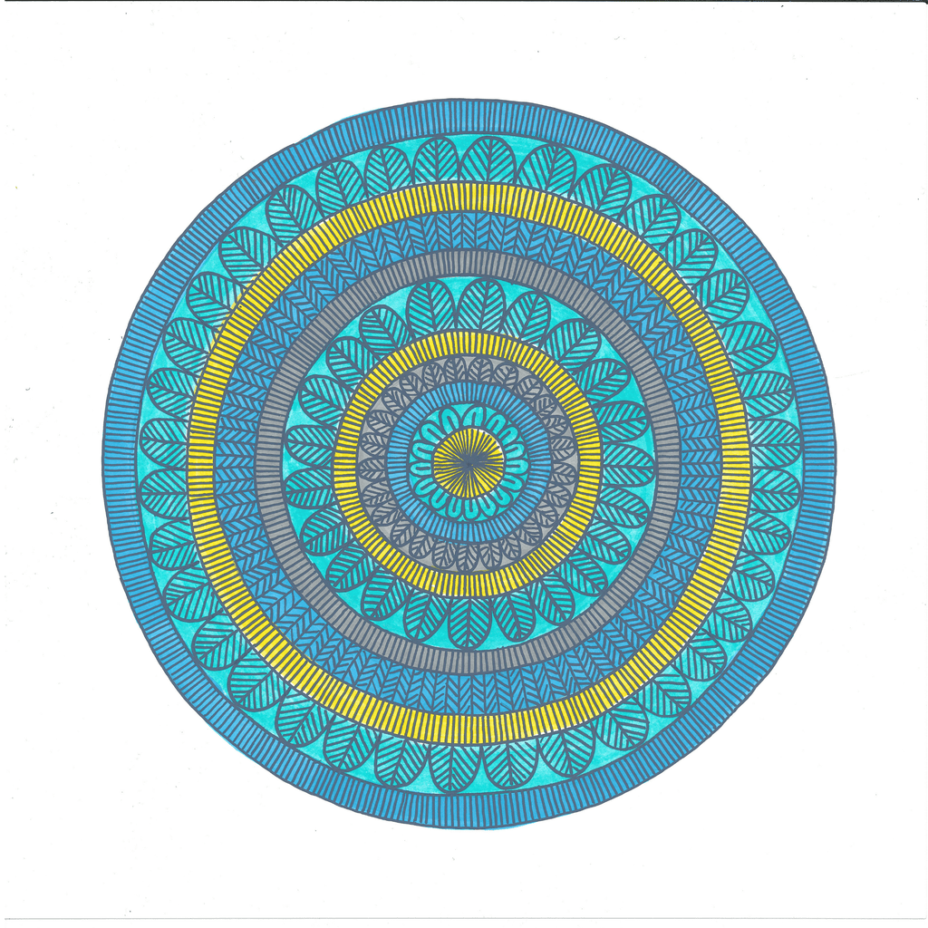 Square Ocean Radiance (Blues + Yellow)