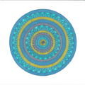 Square Ocean Radiance Mandala (Blues + Yellow)