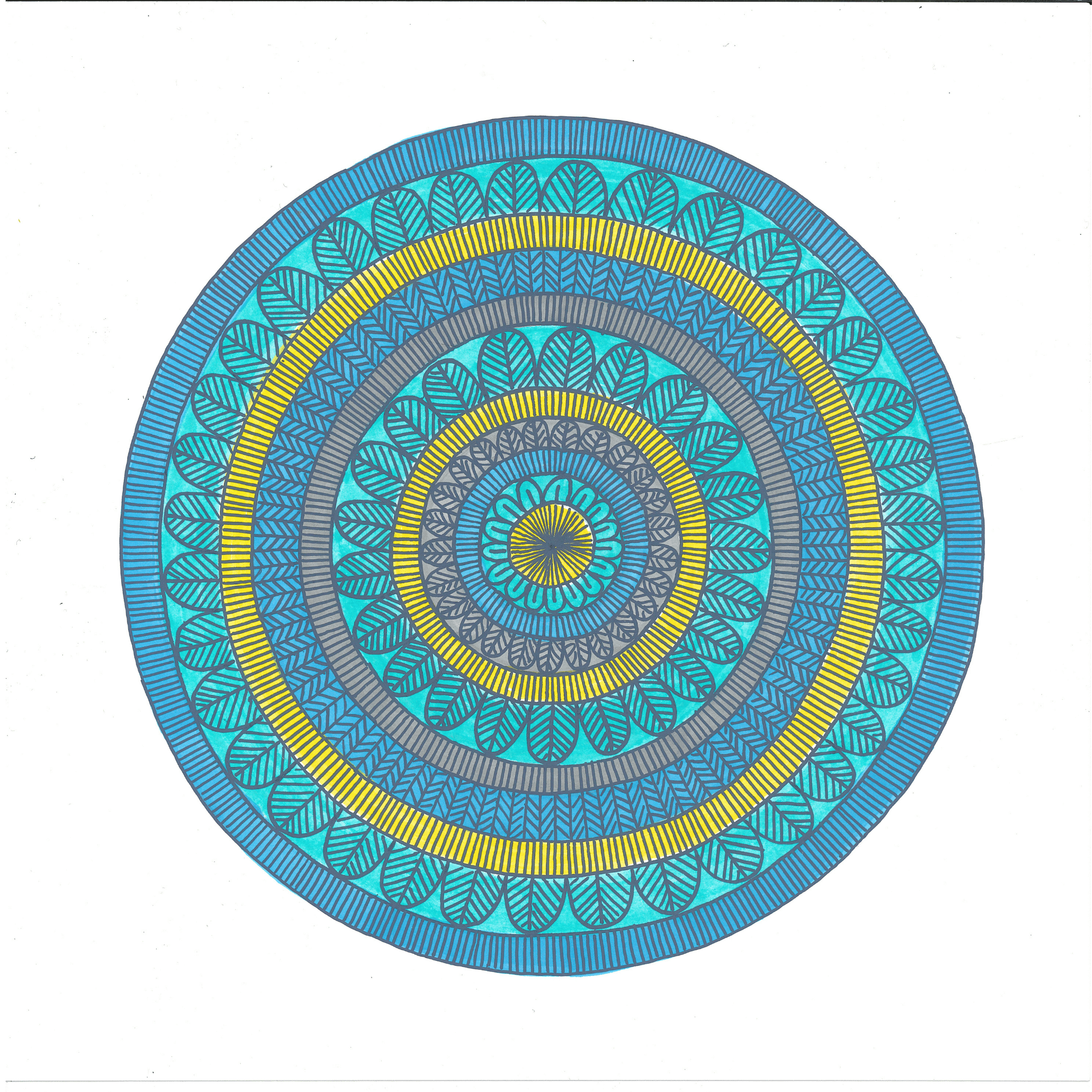 Square Ocean Radiance (Blues + Yellow)