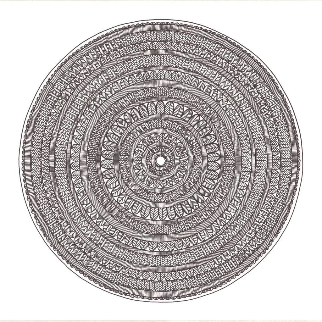 Midnight Black A2 Focus Mandala (Original Art)