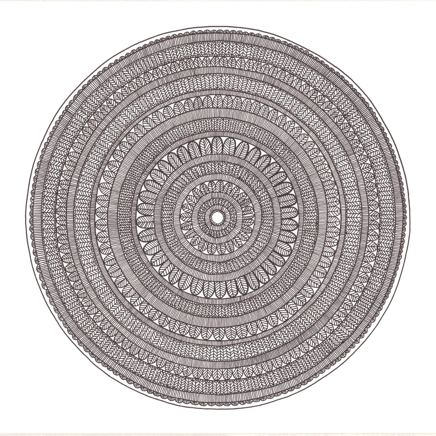 Midnight Black A2 Focus Mandala (Original Art)