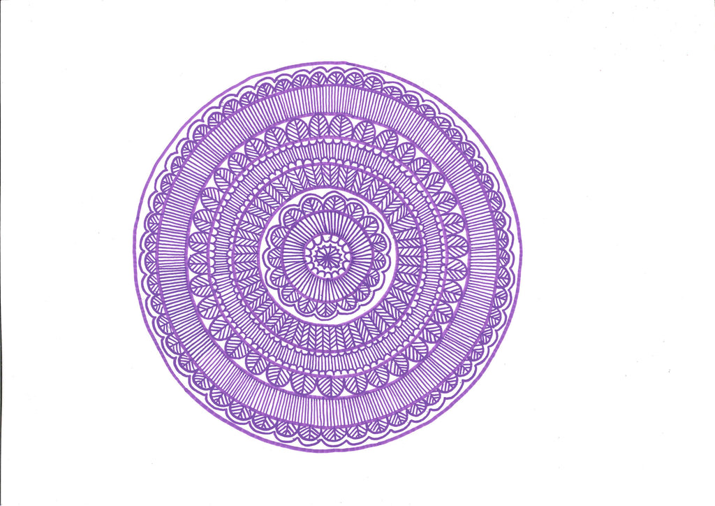 Amethyst Glow – A2 Focus Mandala (Original Art)