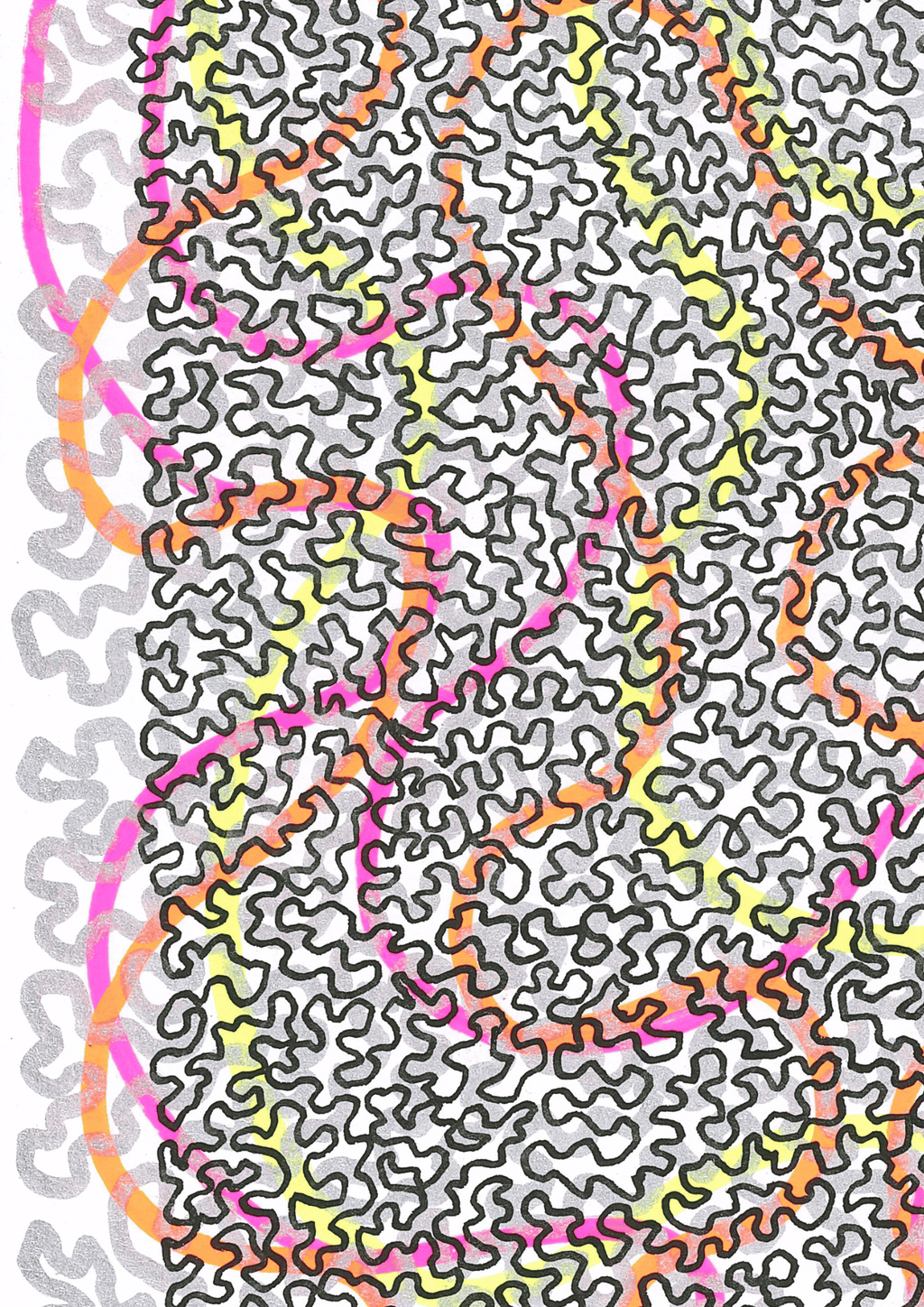 Tangled Motion – A3 Original Flow Line Art