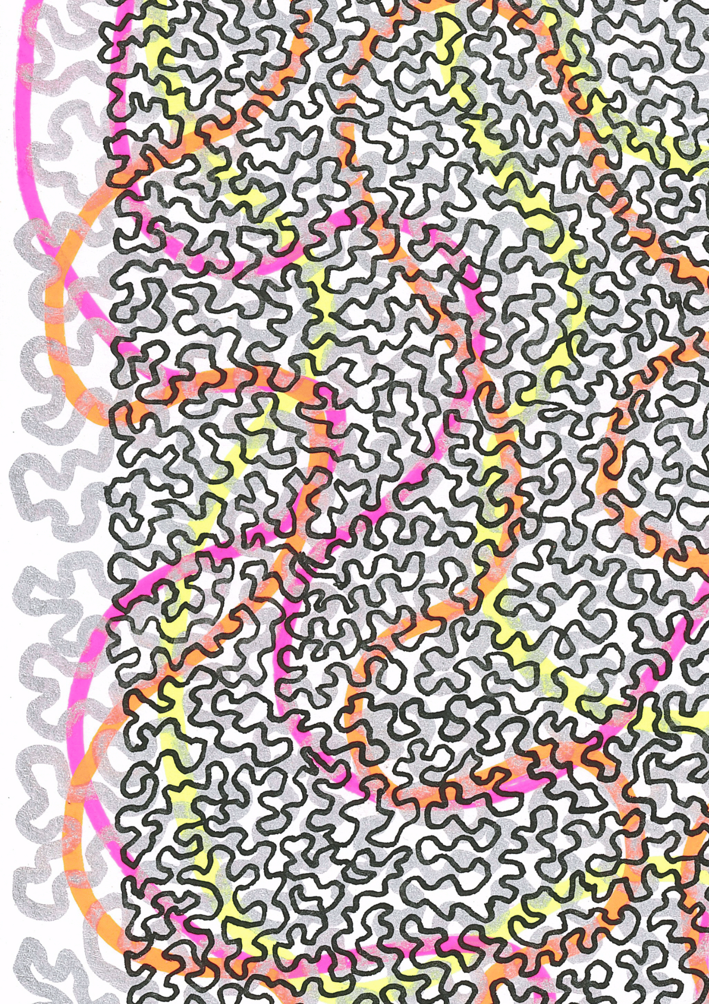 Tangled Motion – A3 Original Flow Line Art