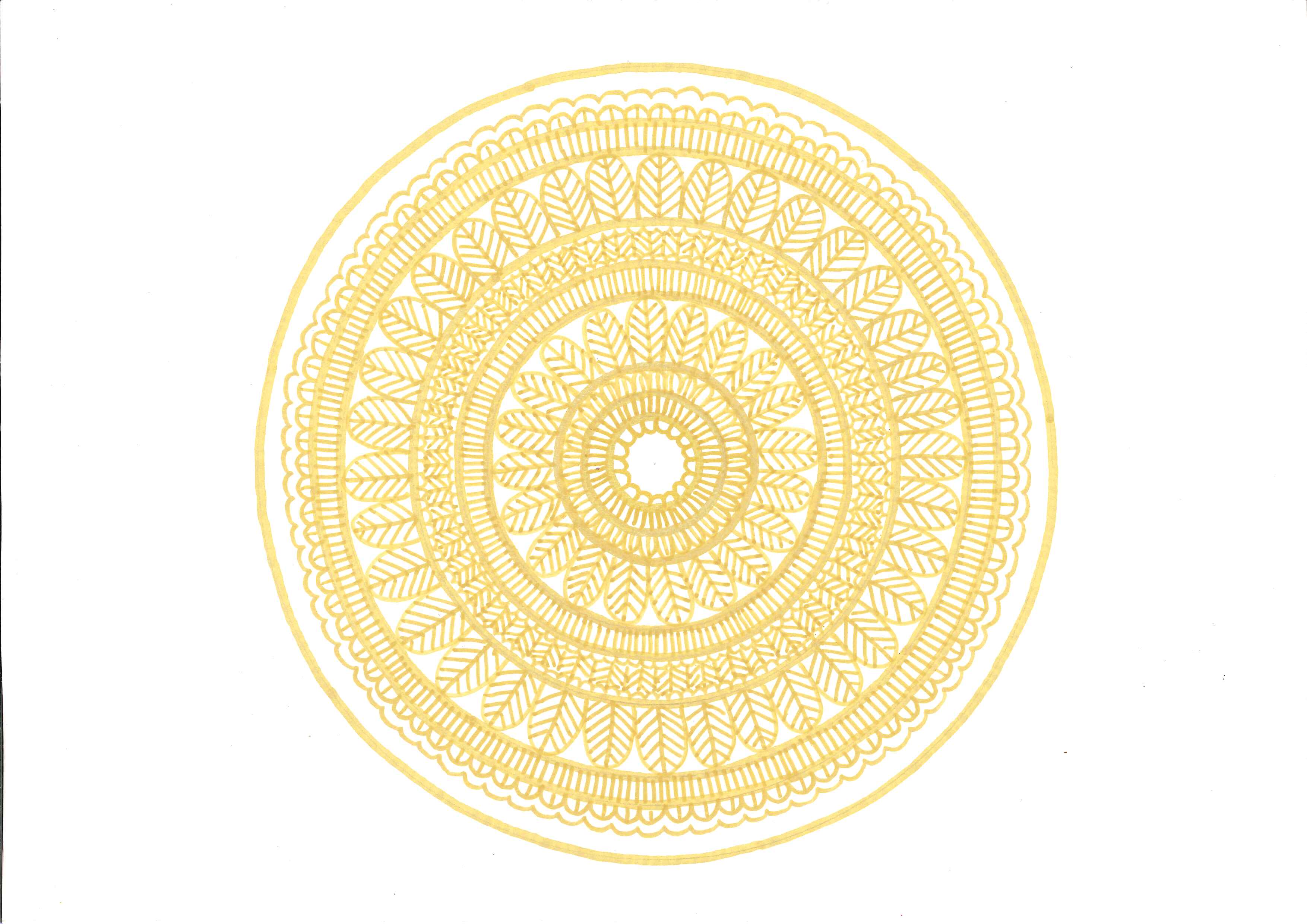 Golden Aura – A5 Focus Mandala (Original Art)
