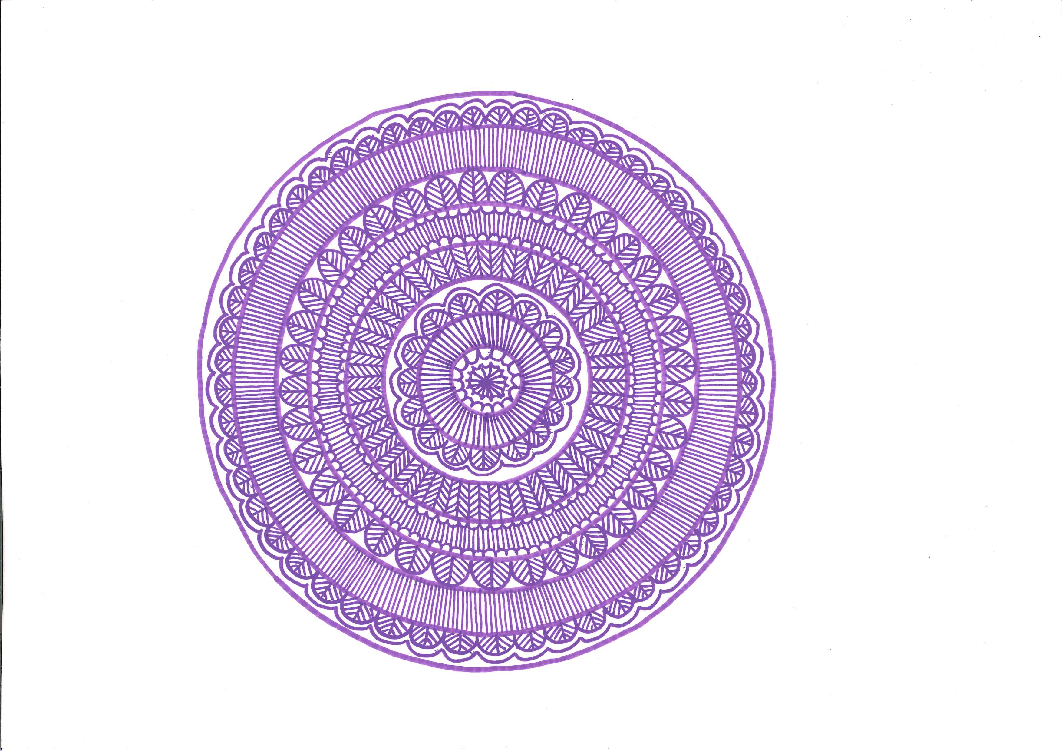 Violet Bloom – A4 Focus Mandala (Original Art)