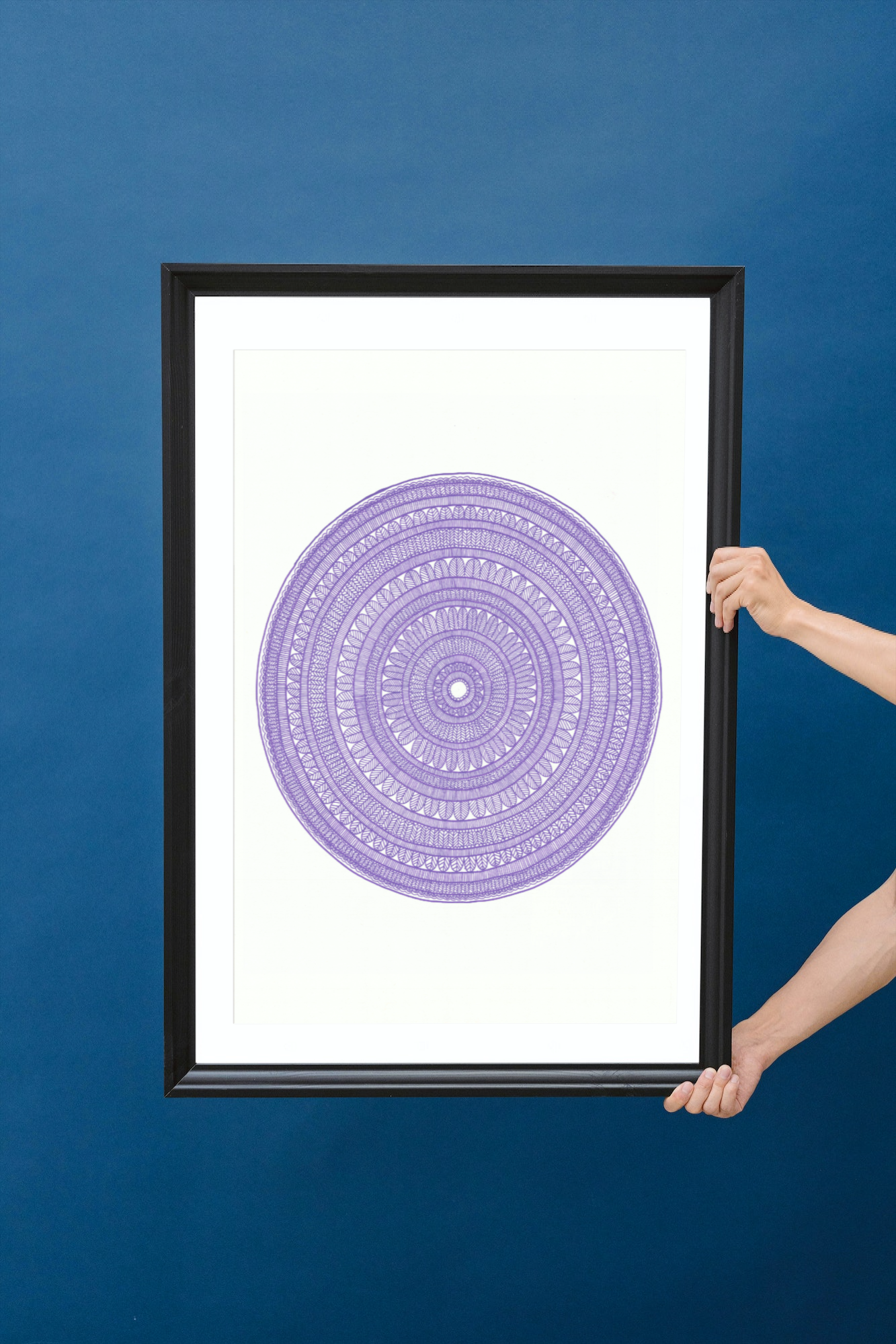 Amethyst Glow – A2 Focus Mandala (Original Art)