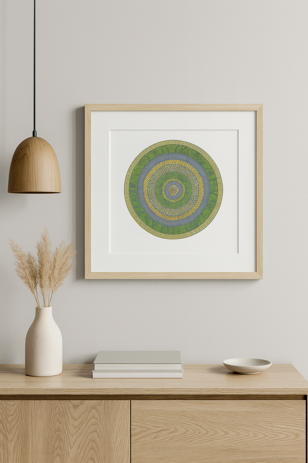 Square Verdant Stillness (Greens + Yellow)