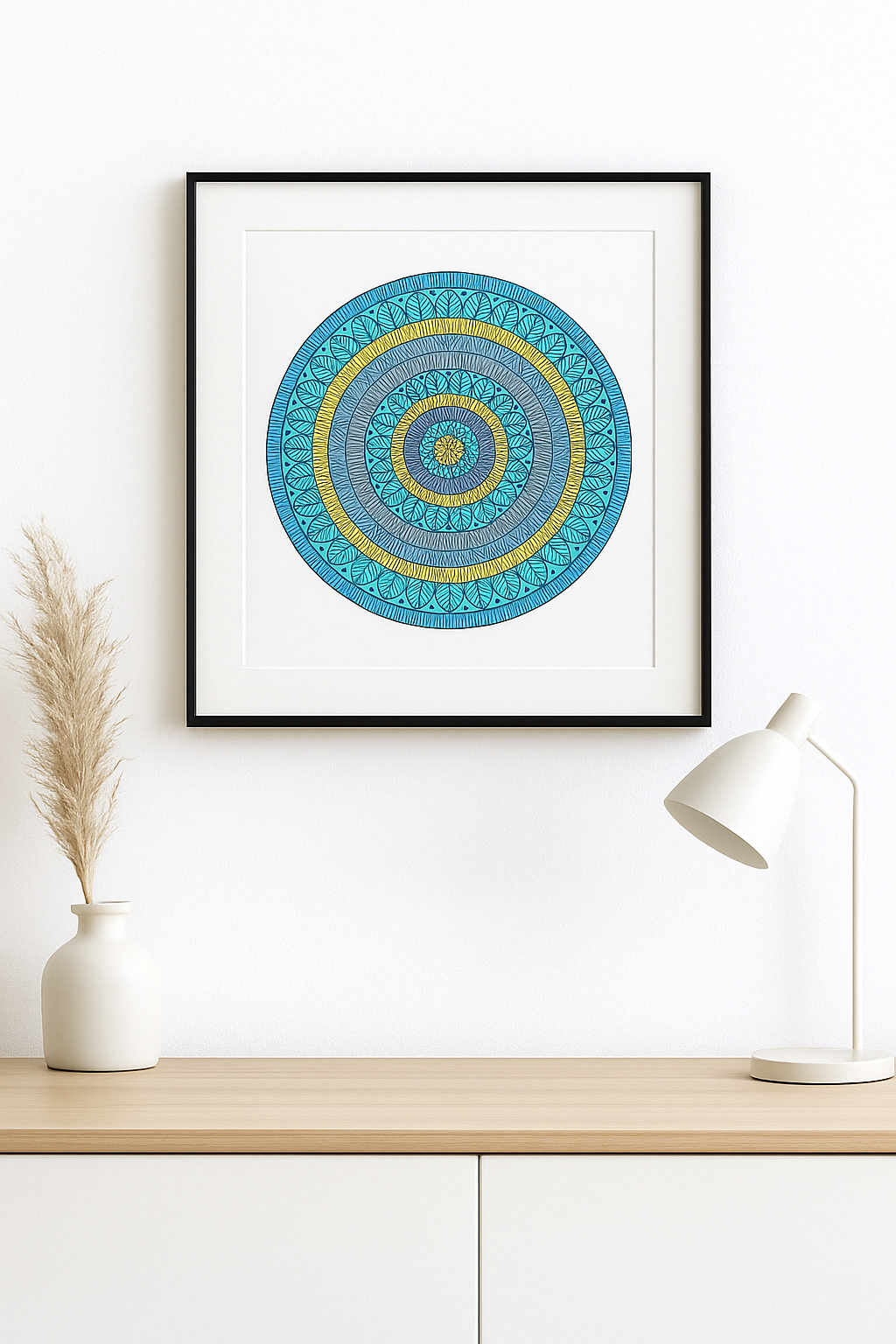 Square Ocean Radiance (Blues + Yellow)