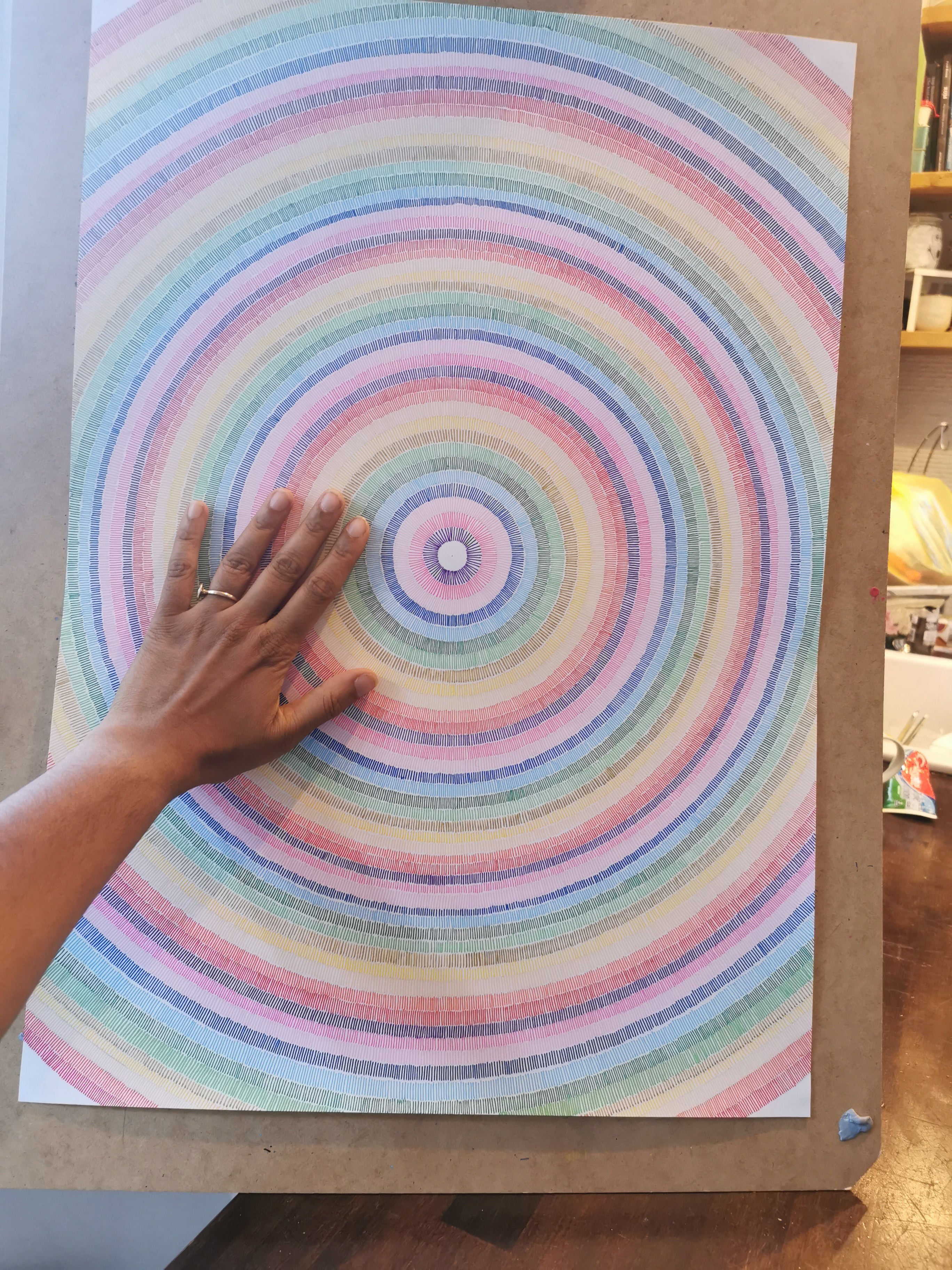 Spectrum Mandala– A2 Hand-Drawn Acrylic Marker Art – Anchal