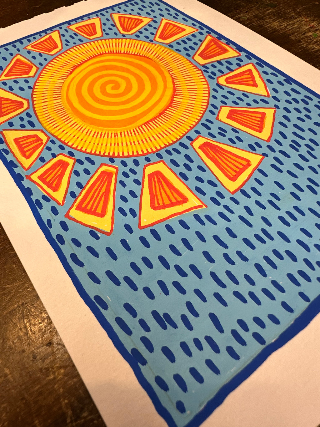 Moments of Stillness No. 9: Radiant Sun in Blue Rainfall