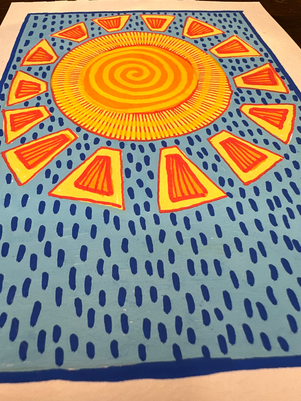 Moments of Stillness No. 9: Radiant Sun in Blue Rainfall