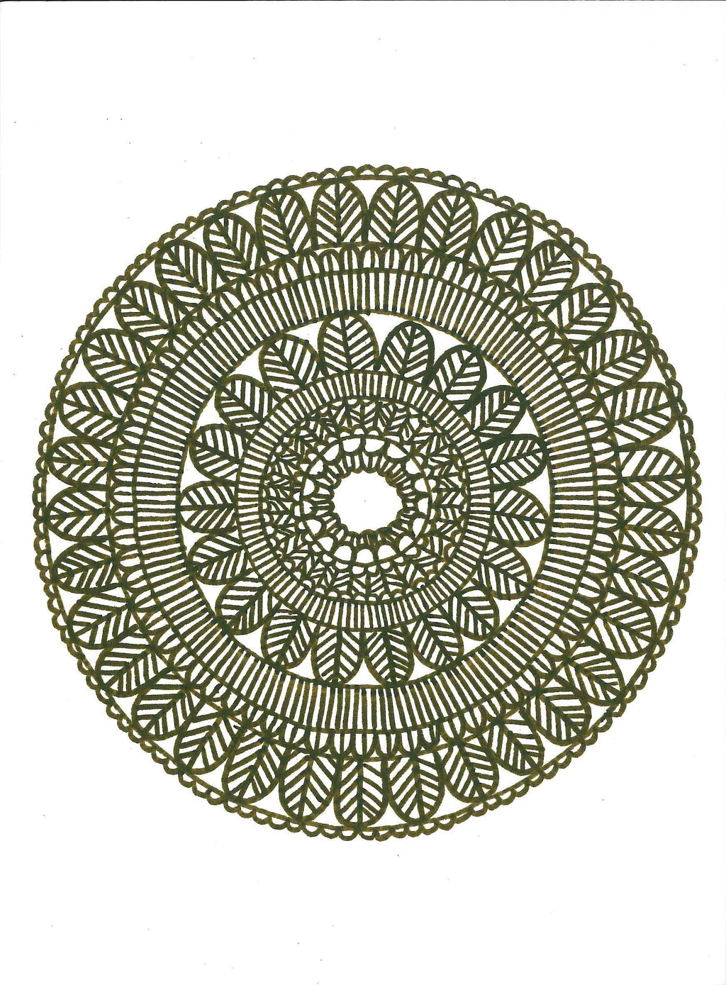 Olive Spirit – A5 Focus Mandala (Original Art)