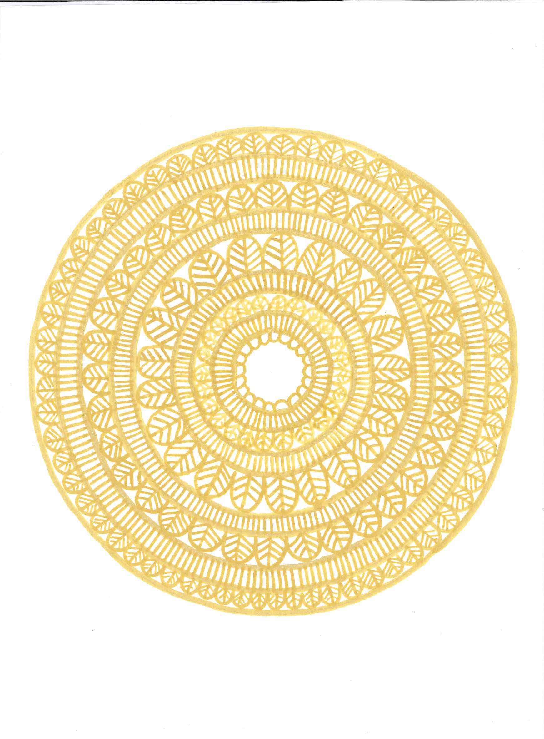 Sunbeam Gold – A4 Focus Mandala (Original Art)