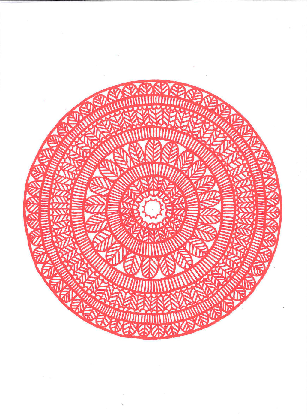 Crimson Spark – A5 Focus Mandala (Original Art)
