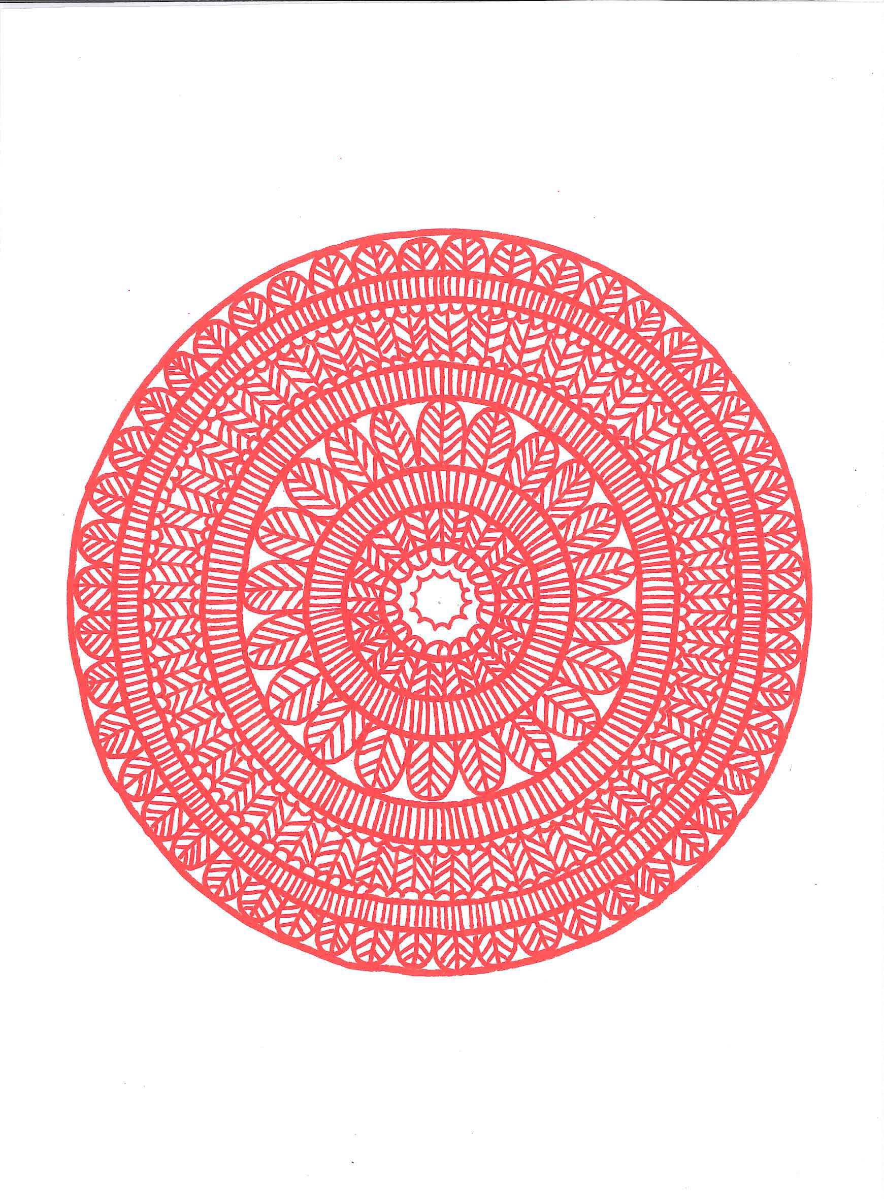 Crimson Spark – A5 Focus Mandala (Original Art)